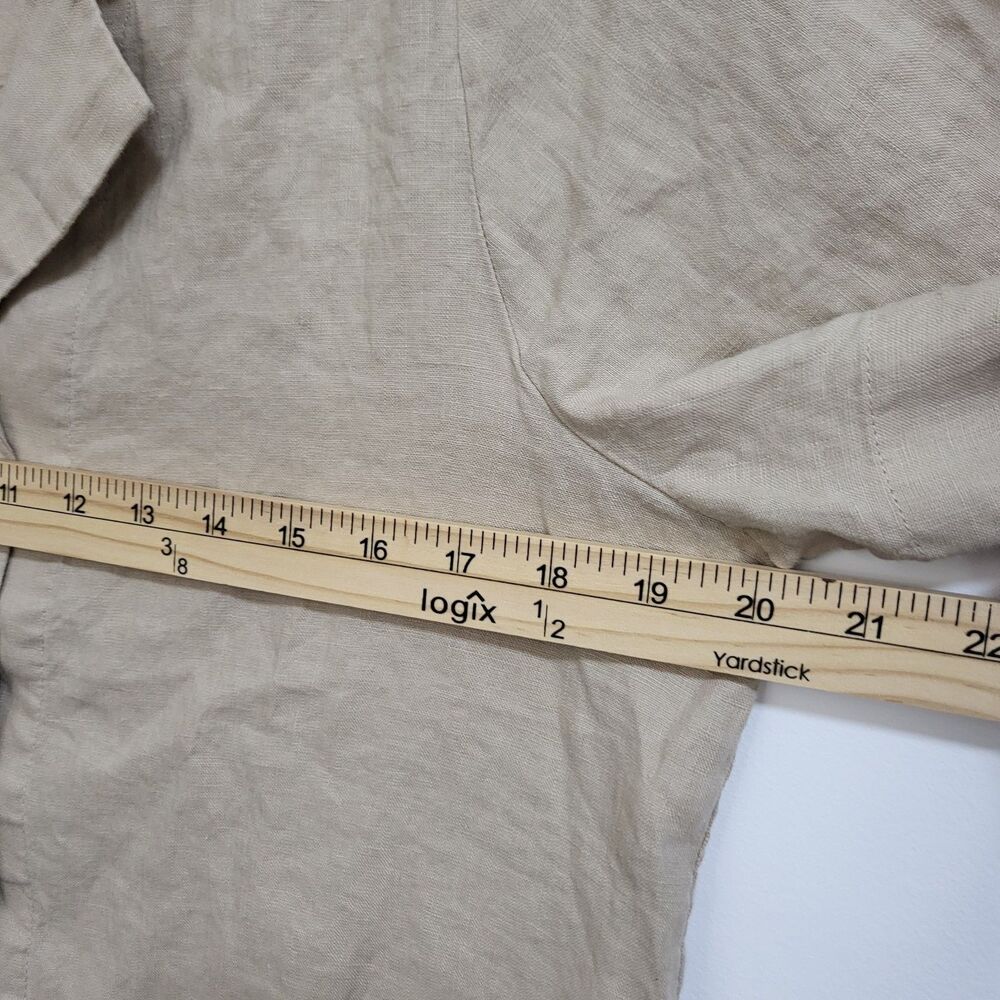 QUINCE 100% European Linen Top Womens S Driftwood Tan Short Sleeve Flax Resort - Picture 4 of 7